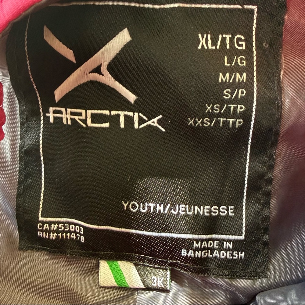 Arctix Youth Girl Snow Ski Bib Pants Jumpsuit Overalls in Pink size Junior XL - Picture 9 of 10